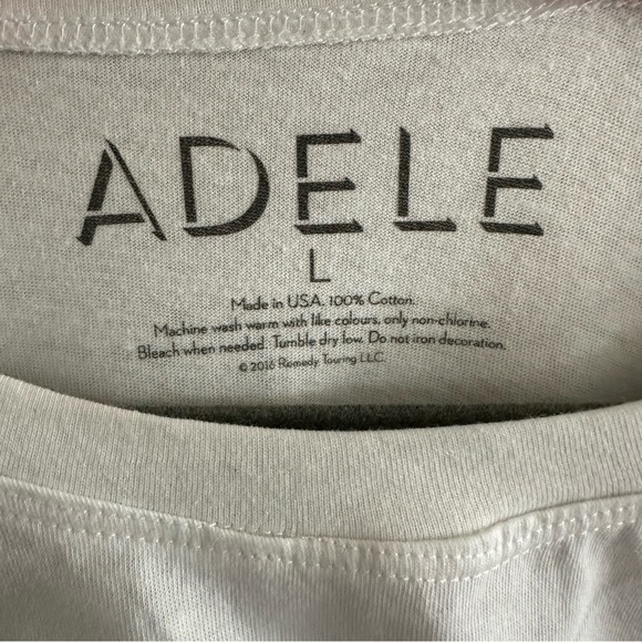 Adele Concert Jersey Shirt Large White Black HELLO on front 25 on back - Picture 3 of 3